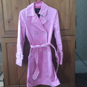 Coach pink sateen trench coat